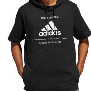 Adidas Black and White Men's Hoodie T-Shirt